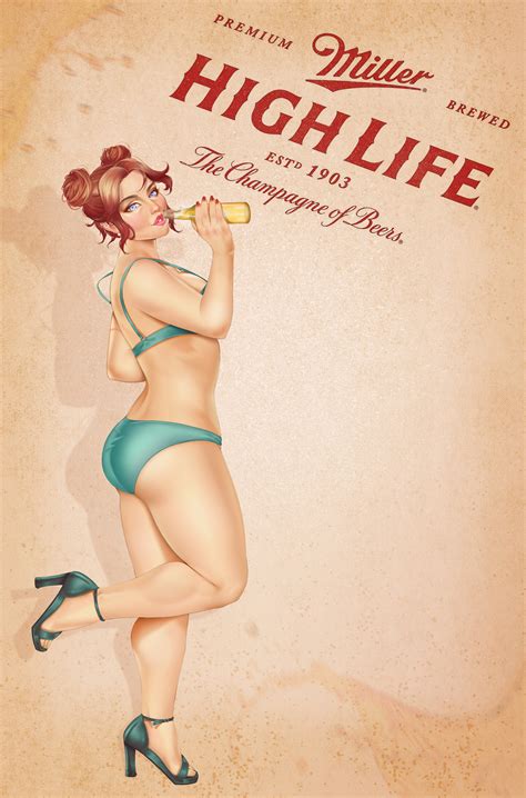 Artstation Miller High Life Pinup Girl