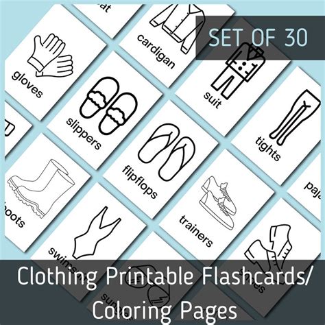 Printable Clothing Flashcards, Printable Clothing Coloring Pages ...