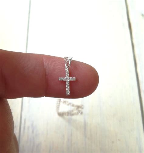 Baby Tiny Cross Necklace Sterling Silver, Zircon Cross Baby Infant Girl ...