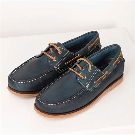 Mens Leather Deck Shoes Rydale Flat Boat Shoe Uk Yorkshire Trading