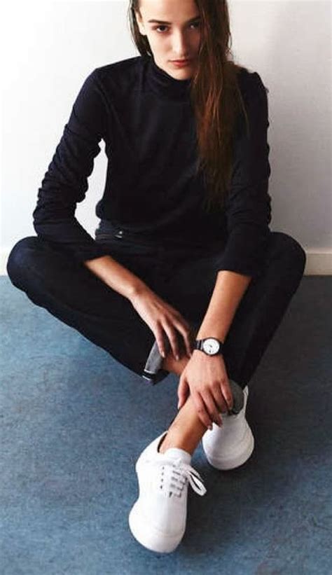 All black with white sneakers. Minimal + Classic: Eytys white sneaker ...