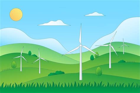 Conceito esg de energia renovável paisagem verde ilustração