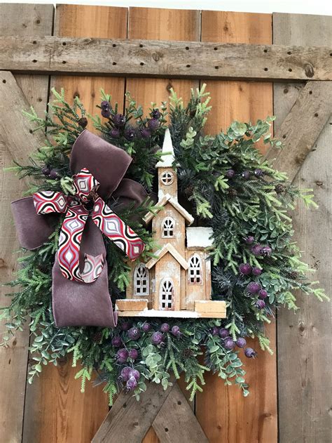 Christmas Church Wreath Winter Church Wreath Christmas - Etsy