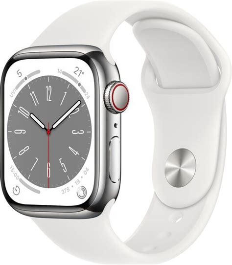 Apple Watch Series 8 Edelstahl 41 Mm 2022 Gps Cellular Silber