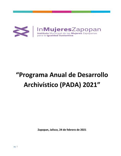 Pdf Archivístico Pada 2021” “programa Anual De Desarrollo Dokumen