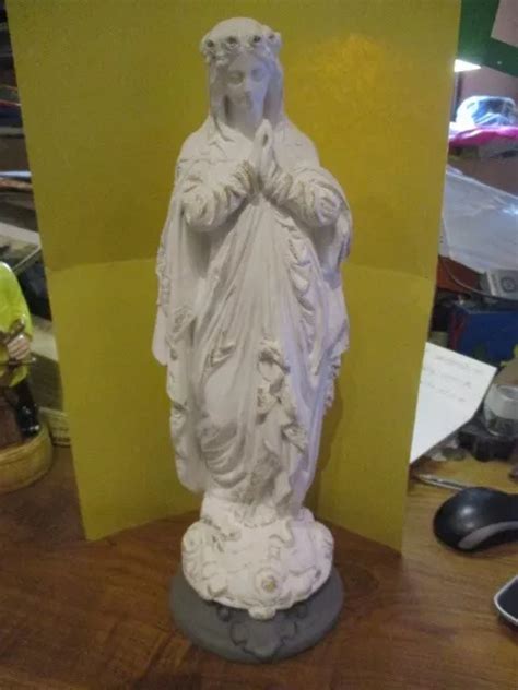 Statue De La Vierge Marie En Pl Tre Sainte Vierge Hauteur Cm Eur