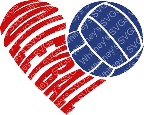 Volleyball Heart Svg Dxf Cutting File Etsy