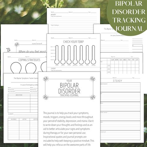 Bipolar Disorder Journal Printable Journal Bipolar Journal Etsy