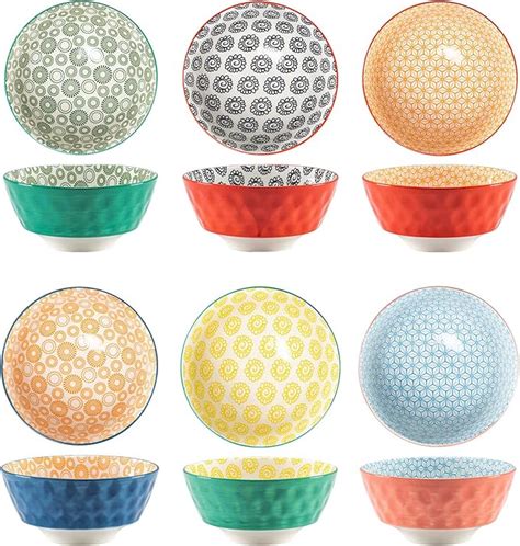 Henten Home Dessert Bowls Set Of Colourful Soup Bowls Cereal Bowls