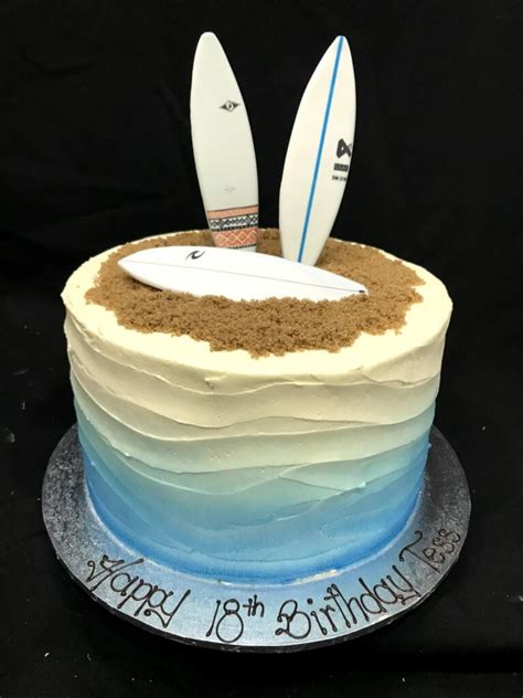 Beach Surfboards On Ombre Buttercream Heidelberg Cakes