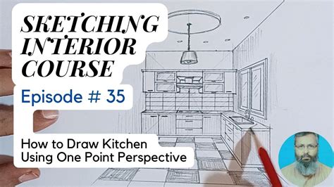 Ep How To Draw A Kitchen Using One Point Perspective Step By