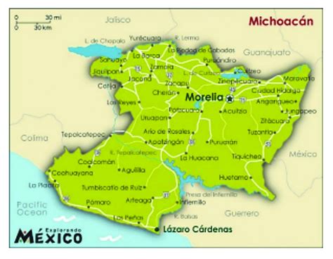 Mapa De Michoacan Y Sus Pueblos Charin Aprilette