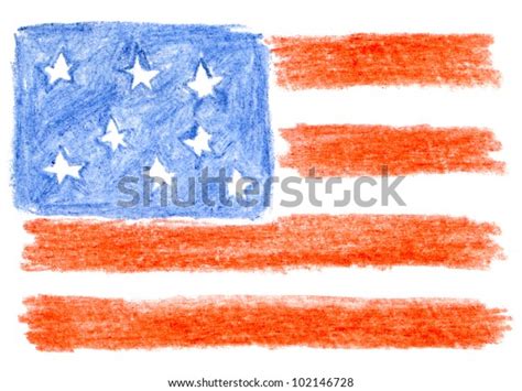 American Flag Pencil Drawing Stock Illustration 102146728