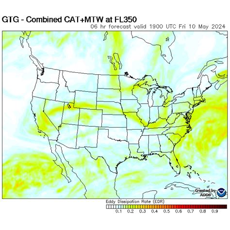 map for Maximum Turbulence Potential - 6hr