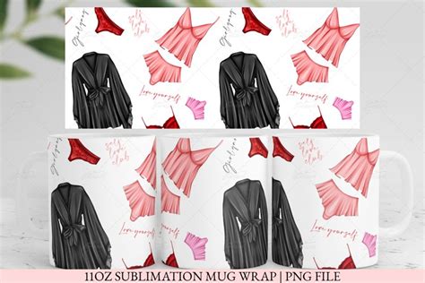 Self Love Galentine S Lingerie Oz Sublimation Mug Wrap