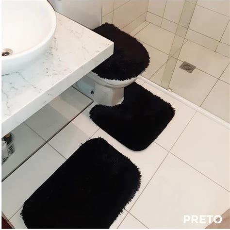 Conjunto De Banheiro Pe As Tapete Peludo Felpudo Shaggy Shopee Brasil