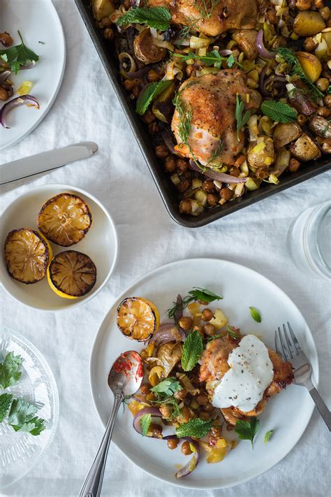 Roasted Harissa Chicken With Chickpeas And Charred Lemons Mellosweet