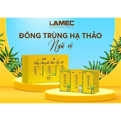 Set 3 hộp trà đông trùng hạ thảo ngũ vị LAMEC giúp ngủ ngon dáng đẹp Hỗ ...