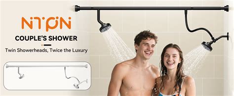 Dual Shower Head For Couples High Pressure Double Shower Heads For Two People Rod Two