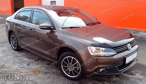 Дефлектор капота Фольксваген Джетта 6 (мухобойка Volkswagen Jetta 6 ...