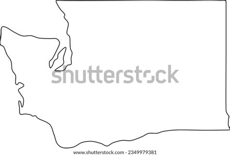 Washington Map Vector Outline Transparent Stock Vector (Royalty Free ...