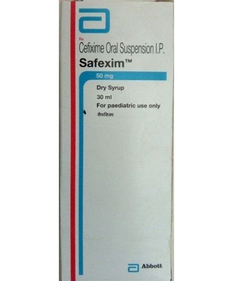 Safexim Infection Dry Syrup 50 Mg Price From Rs 14 Unit Onwards