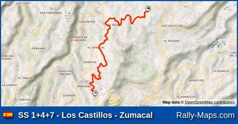 SS 1 4 7 Los Castillos Zumacal Stage Map Rallye Villa De Teror