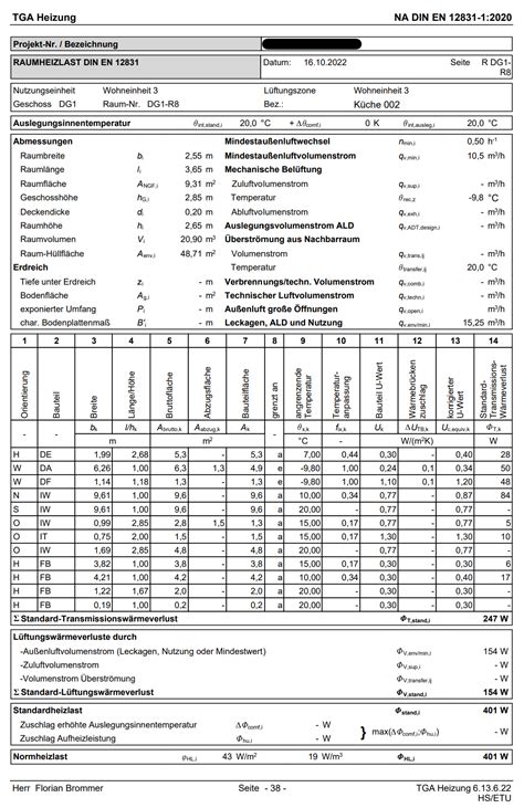 Heizlastberechnung Energieberatung Brommer