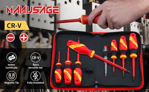 Manusage 1000v Insulated Electrician Screwdriver Set 8