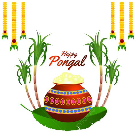 Happy Pongal Tamil Nadu India Pot Flower Decoration, Happy Pongal ...