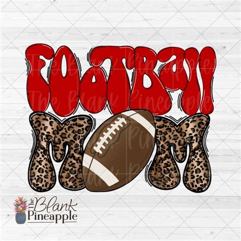 Diseño de fútbol PNG Mamá de fútbol retro en leopardo y rojo Etsy México