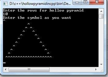 C Hollow Inverted Pyramid Pattern Pyramids Inverted Pyramid