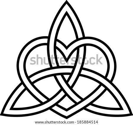 Triquetra Heart Paganism Celtic Endless Knot Stock Vector