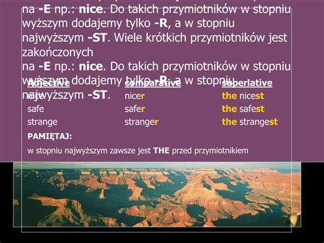 Ppt Przymiotniki Adjectives I Canyon Powerpoint Presentation Free