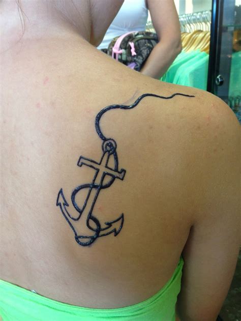 Anchor with rope on the shoulder henna tattoo | Shoulder tattoos ...