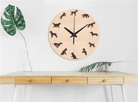 Dog Wall Clockdog Clocks For Walldog Wall Decorpet Etsy