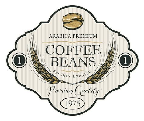 Premium Vector Label For Coffee Beans Packaging