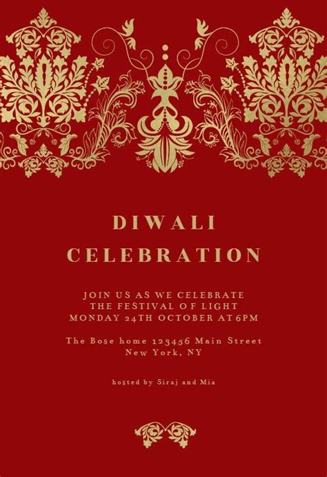 Elegant Diwali - Diwali Invitation Card Template | Greetings Island in ...