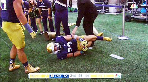 Notre Dame's Drue Tranquill Suffers Gruesome Injury While Celebrating