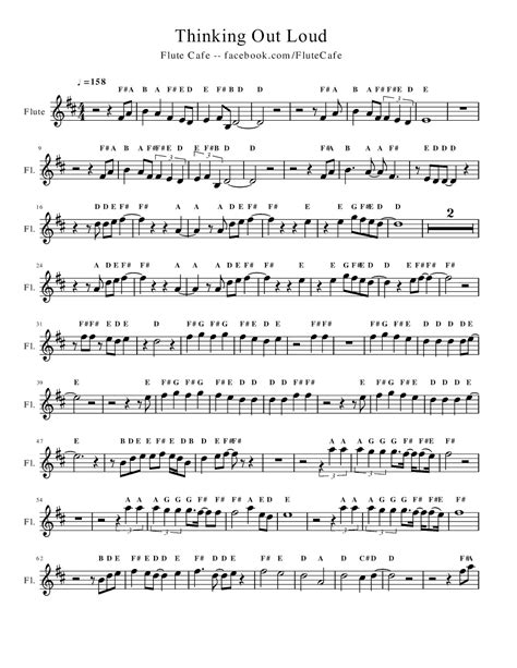 Flute Cafe Thinking Out Loud By Ed Sheeran Flute Sheet Music