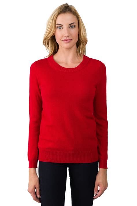 Red Cashmere Crewneck Sweater J Cashmere