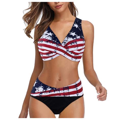 Yanhoo Swimsuits For Women Criss Cross Bikini Sets Th Of July