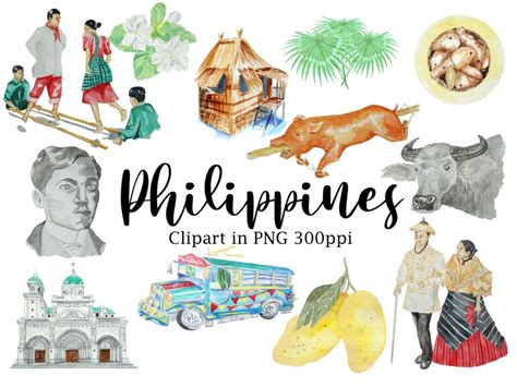 Philippines Filipino Clip Art Bundle In Png Format Etsy