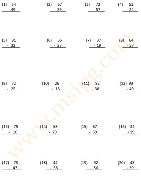 Subtraction Worksheets For Grade With Borrowing