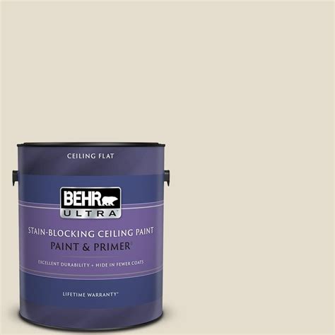 BEHR ULTRA 1 Gal MQ3 40 Varnished Ivory Ceiling Flat Interior Paint