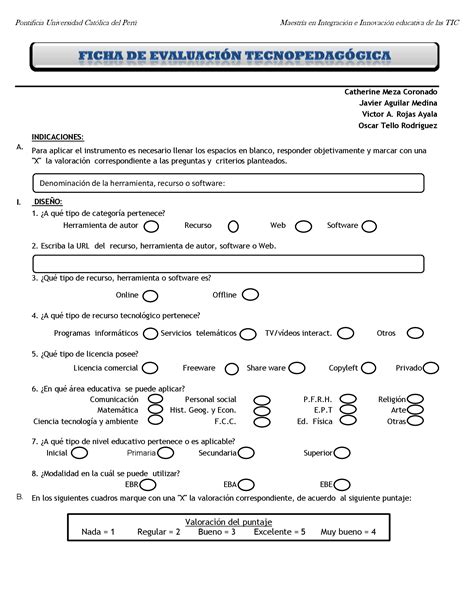 Pdf Ficha De Evaluaci N Tecnopedag Gica Con Criterios Grupal