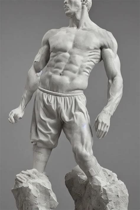 Marble Sculpture Of Man In Adidas Tracksuit Stable Diffusion