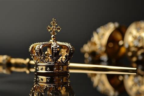 Gold royal crown and scepter for king or queen | Premium AI-generated image