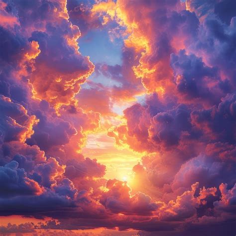 premium photo amazing sunset sky  vibrant colors