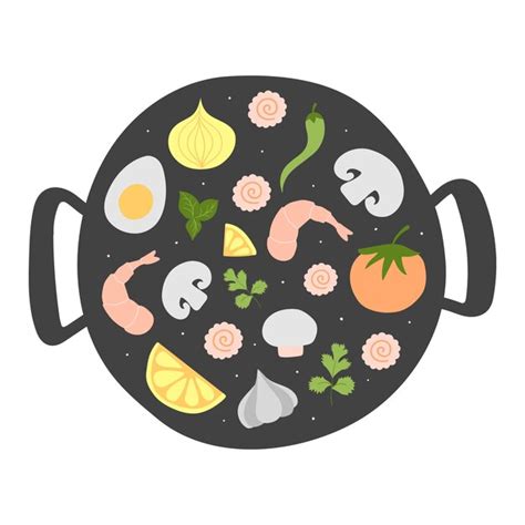 Premium Vector | Ingredients for Wok pan vector doodle flat asian wok symbols set Vegetables ...